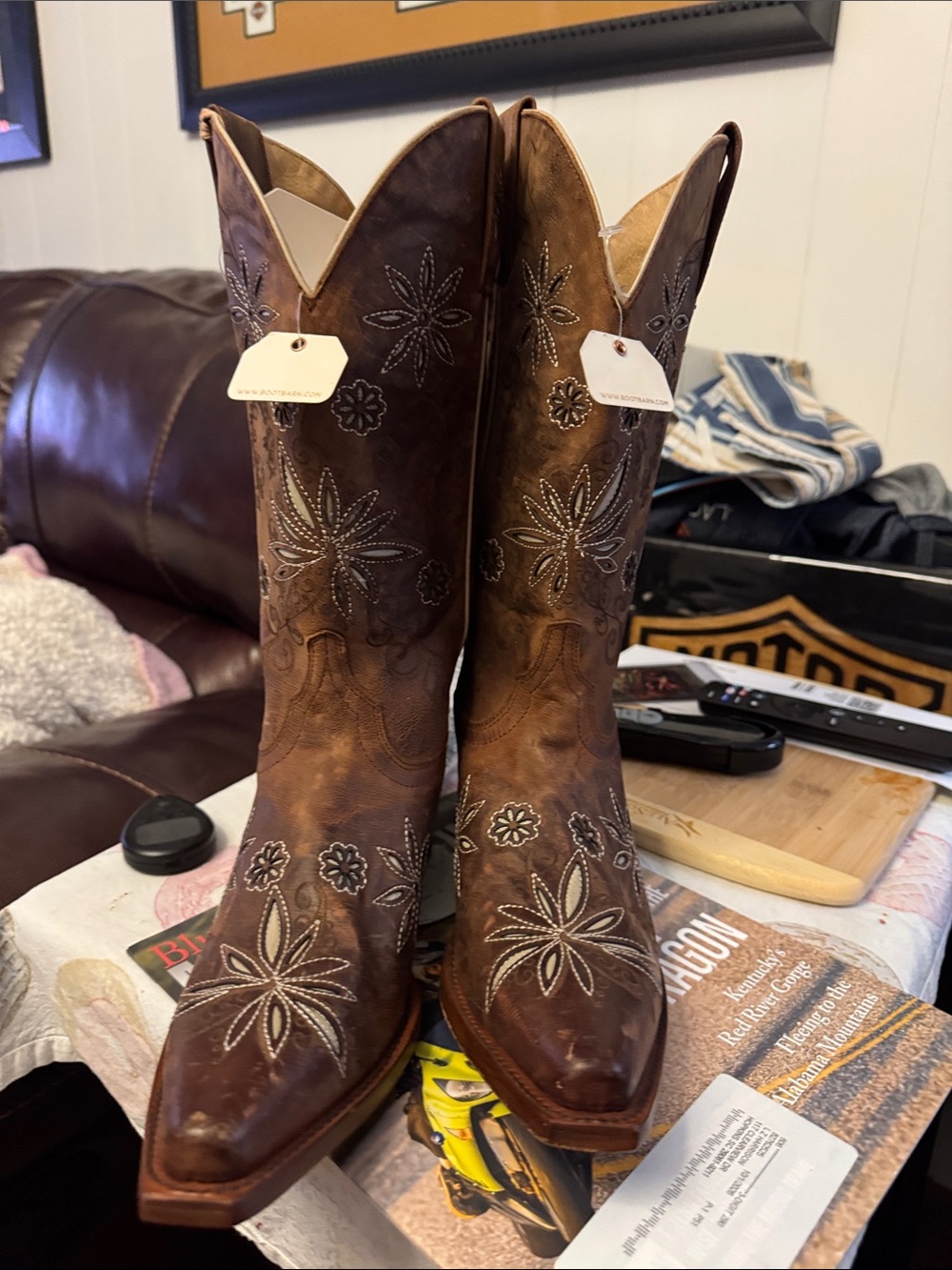 Shyanne Brown Floral Embroidered Western Boots